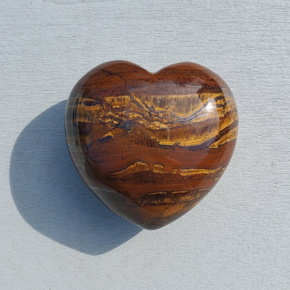 Tiger Iron Crystal Heart Palm Stone (N)